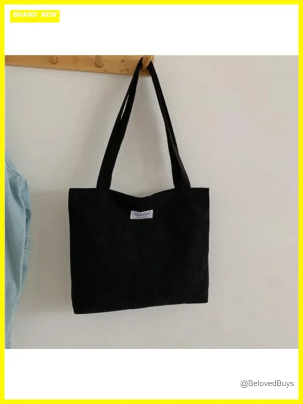 Corduroy Tote Bag for Women, Zipper Casual Handbag Large Capacity Shoulder Bag